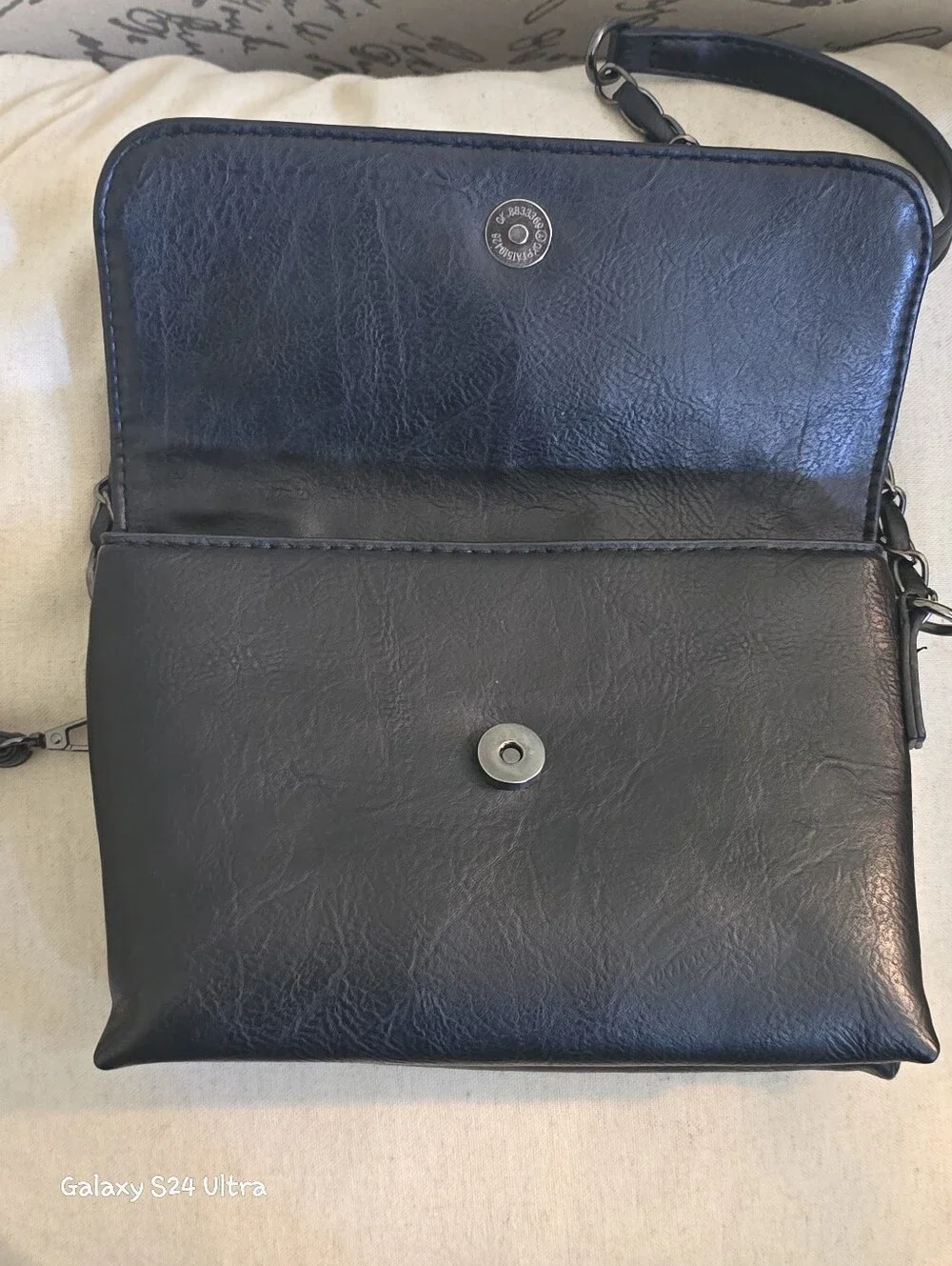 Sam & Hadley Gun Metal Stud Detail Crossbody Shoulder Bag EUC